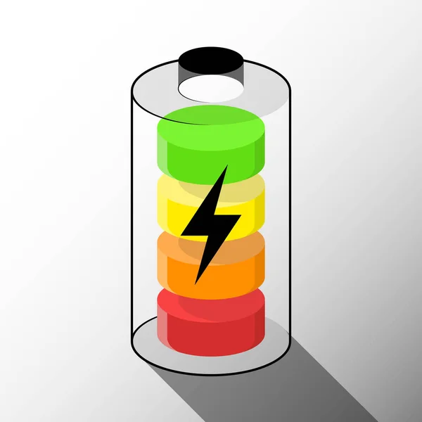 Batterie Symbol Konzept Auf Hintergrund Illustration Vektor — Stockvektor