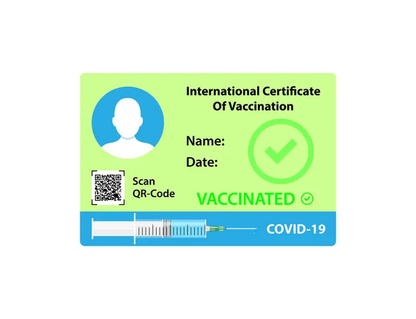 Passaporte Vacina Documento Imunidade Covid Certificado Vacinação Desbloquear Mundo Para — Vetor de Stock