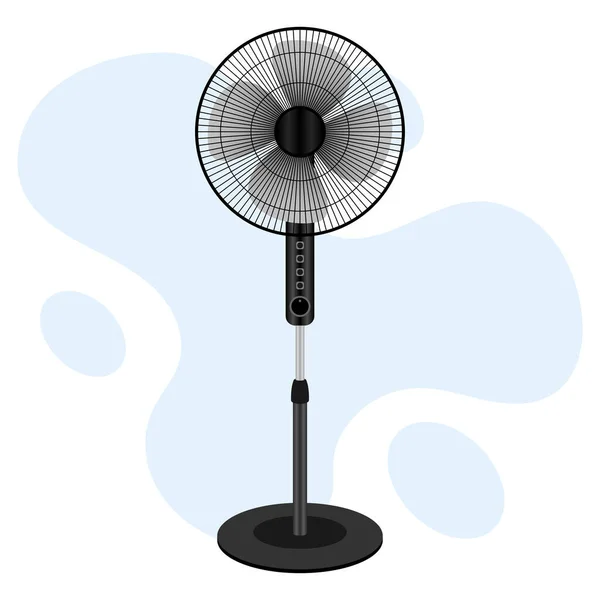 Blue Electric Fan Stand Αερισμός Ανεμιστήρα Εσωτερικές Συσκευές Ρύθμιση Θερμοκρασίας — Διανυσματικό Αρχείο