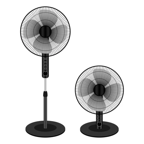 Blue Electric Fan Stand Ventilator Belüftung Innengeräte Temperatur Anpassung Illustration — Stockvektor