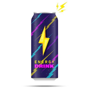 Enerji içeceği beyaz arkaplanda vektör çizimini izole edebilir