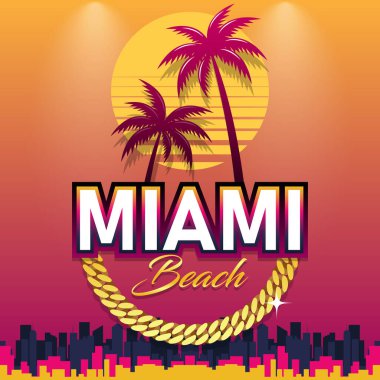 Zarif Miami sahili düzenlenebilir vektör metin efekti. Gece teknolojisi etkinliği için uygun