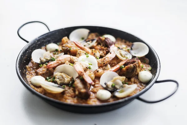 Meeresfrüchte und Reis Paella traditionelle spanische Küche — Stockfoto