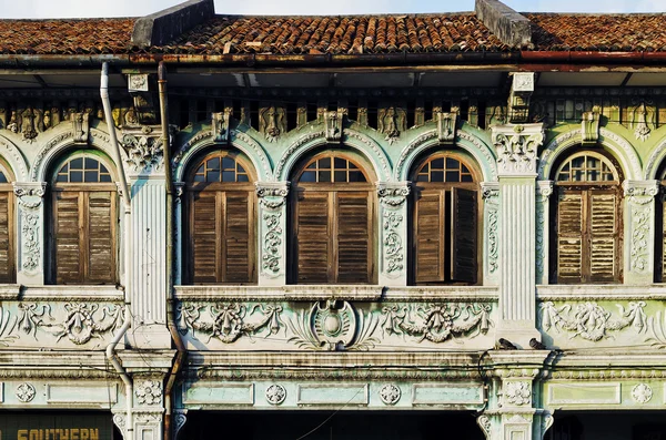 Arquitectura colonial malaya china en penang casco antiguo malaysia — Foto de Stock