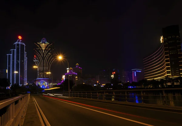 Centrala macau casino silhuett i macao Kina — Stockfoto