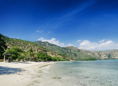 areia branca beach and coastline near dili in east timor clipart