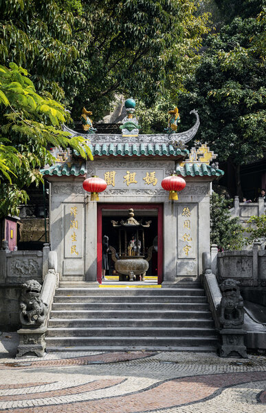 famous landmark ama chinese temple entrance in macao macau