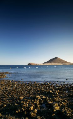 el medano plaj ve montana roja manzara tenerife İspanya 