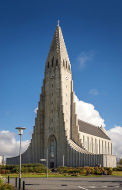 Reykjavik şehir merkezi modern mimari katedral kilise ı