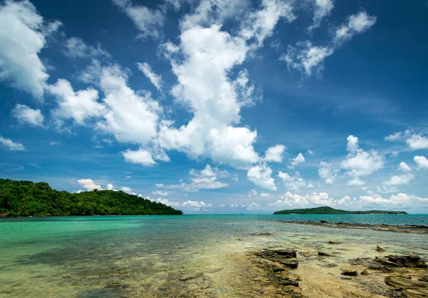 Vedere Plajă Coasta Sud Insulei Koh Kiev Lângă Cambodgia Sihanoukville — Fotografie, imagine de stoc