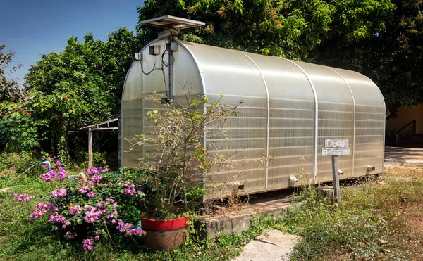 Modern Spice Drying Greenhouse Room Kampot Pepper Farm Cambodia — Stock Photo, Image