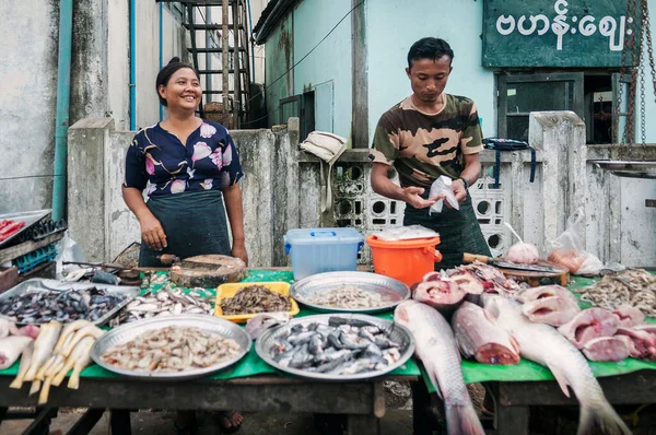 Overdag Straatbeeld Centrum Centrum Yangon Stad Myanmar — Stockfoto