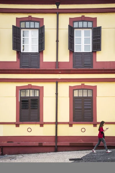 Portuguese colonial architecture in macau china — Stock Photo, Image