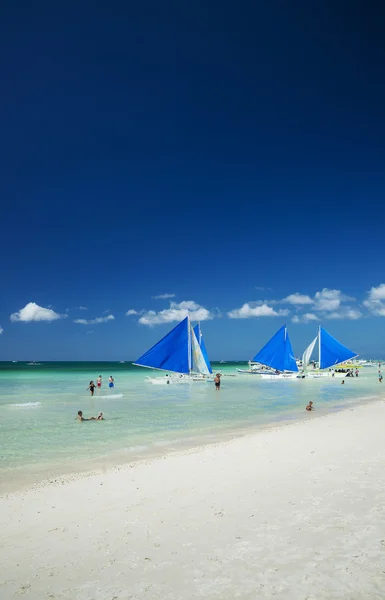 在菲律宾长滩岛岛热带海滩 — 图库照片
