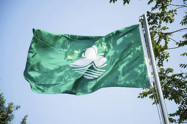 Flag of macau china outdoors — Stock Photo, Image