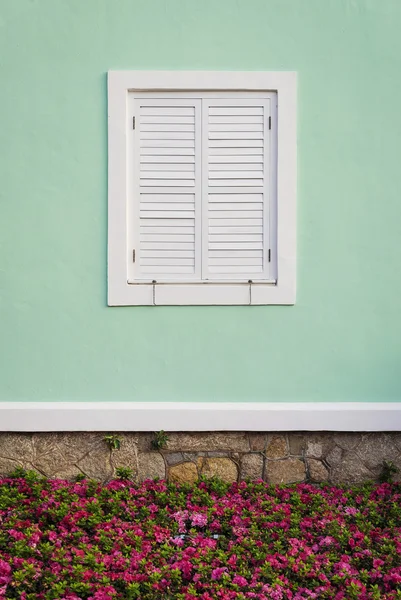 Portuguese colonial architecture detail in macau china — Stock Photo, Image