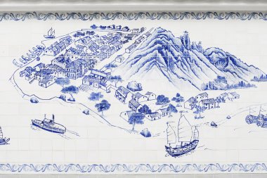 Taipa macau Island'da Fayanslarda boyalı