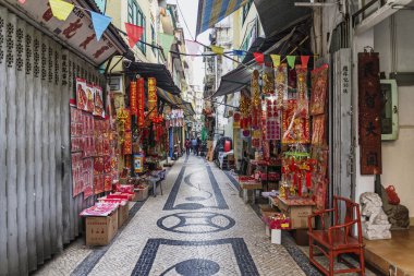 pedesterian alışveriş caddesi Macau Makao Çin