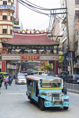 Yerel jeepney otobüs Filipinler manila mahallesinde