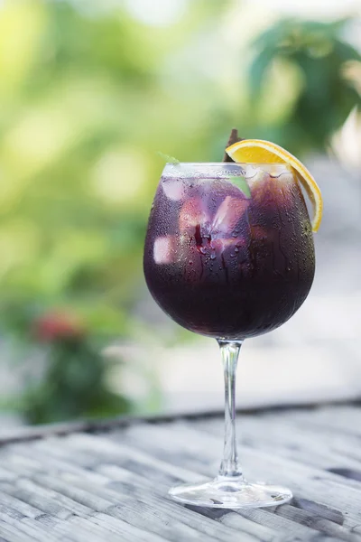 red wine sangria cocktail outside