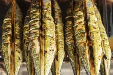 Barbekü ızgara balık kep, Kamboçya Pazar