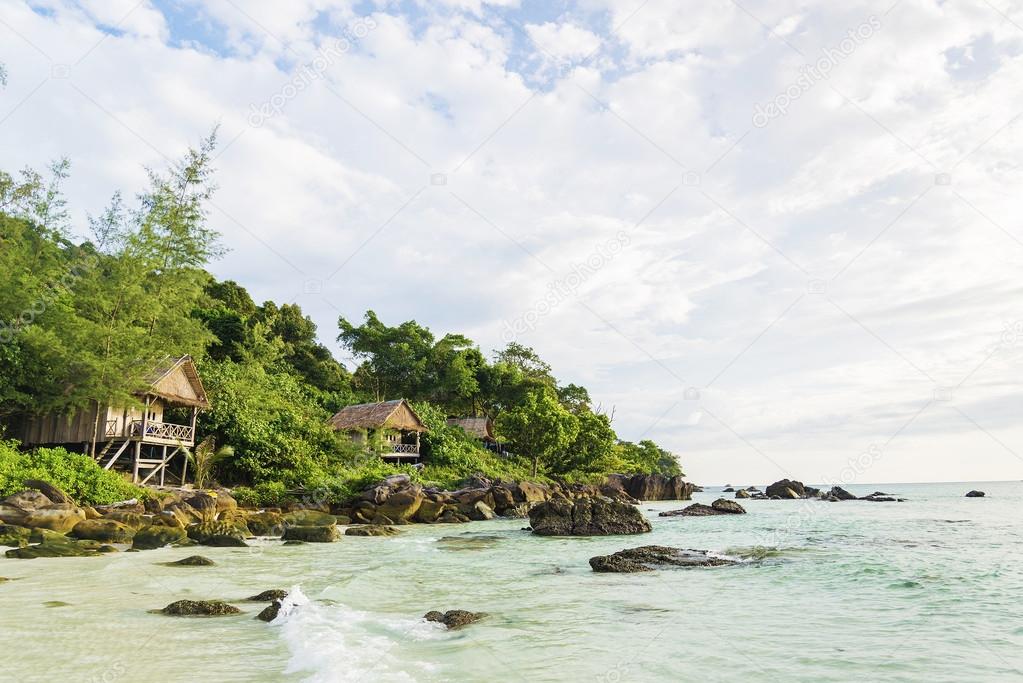 bamboo and wood bungalows in koh rong island cambodia