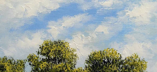 Oil Paintings Rural Landscape Background Fine Art — Zdjęcie stockowe