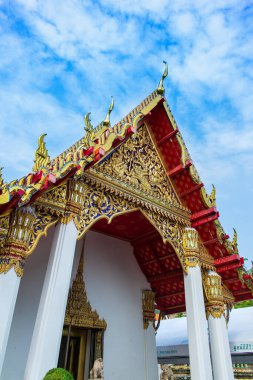 BANGKOK, THAILAND - 19 Ocak 2019: Bangkok Kraliyet Sarayı manzarası. Royal Grand Palace Bangkok 'ta ünlü bir yerdir..