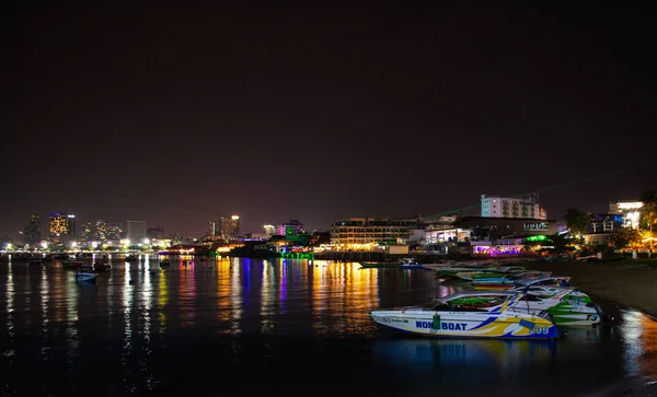 Pattaya Tajlandia Stycznia 2019 Statki Promy Zatoce Pattaya City Marina Obrazy Stockowe bez tantiem