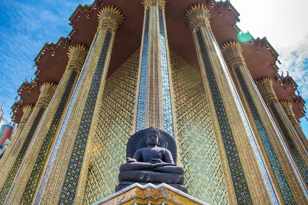 Чорна Кам Яна Статуя Будди Храмі Смарагдового Будди Великий Палац — стокове фото