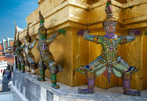 Bangkok Thailand 2019 Január Démonőrző Szobor Wat Phra Kaew Ban — Stock Fotó