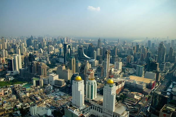 Bangkok Thailand Januari 2019 Hoge Hoek Uitzicht Stedelijke Skyline Het — Stockfoto