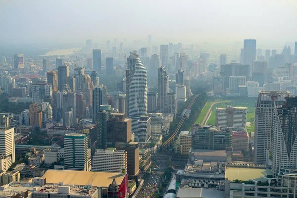 Bangkok Tailândia Janeiro 2019 Vista Alto Ângulo Horizonte Urbano Coração — Fotografia de Stock