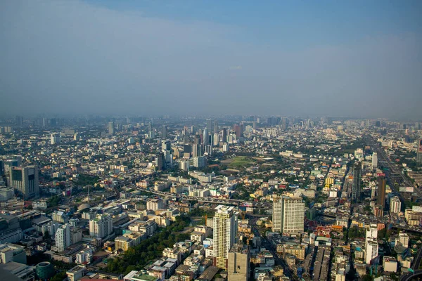 Bangkok Tailândia Janeiro 2019 Vista Alto Ângulo Horizonte Urbano Coração — Fotografia de Stock