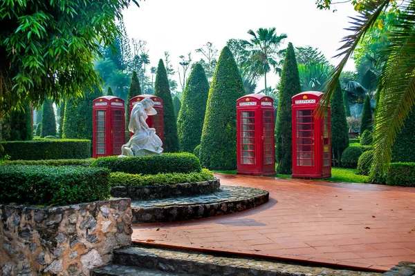 Thajsko Pattaya Ledna 2019 Telefon Krásné Tropické Botanické Zahradě Nong — Stock fotografie