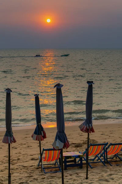 Zachód Słońca Plaży Pattaya Słynna Atrakcja Turystyczna Tajlandii Zdjęcie Stockowe