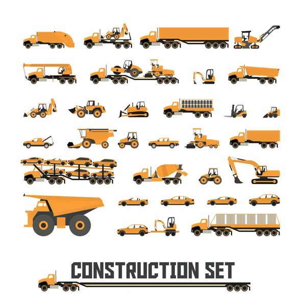 Icônes Style Plat Équipement Construction — Image vectorielle