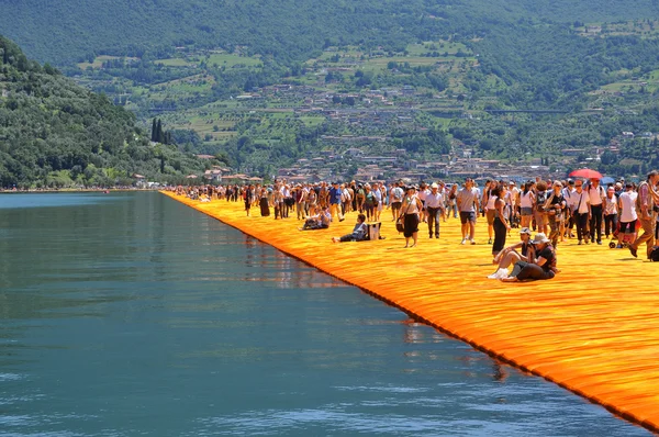 stock image The Floating Piers in Lake Iseo