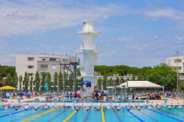 Stadio del Nuoto Riccione'da (yüzmek Stadyumu anlamına gelir)