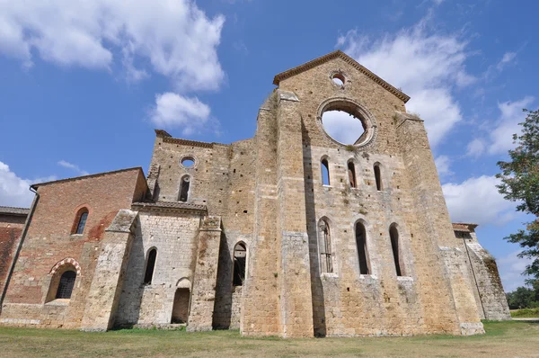 St Galgano abbey ruins in Chiusdino — Stock Photo, Image