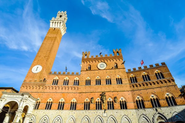 HDR Piazza del Campo w mieście Siena — Zdjęcie stockowe