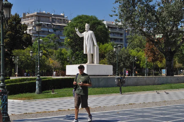 Θεσσαλονικη Ελλαδα Circa Αυγουστοσ 2019 Άγαλμα Ελευθερίου Βενιζέλου — Φωτογραφία Αρχείου