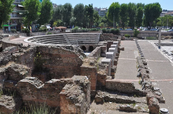 Thessaloniki Griechenland Circa August 2019 Das Forum Ancient Roman — Stockfoto