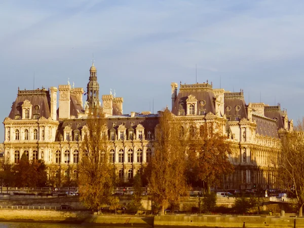 Αναδρομικό βλέμμα hotel de ville Παρίσι — Φωτογραφία Αρχείου