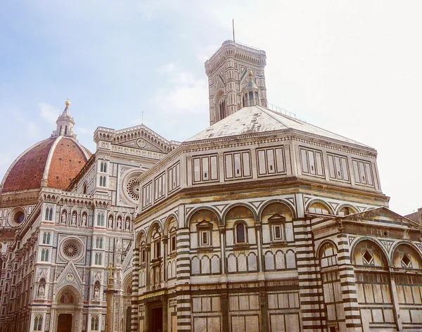 Retro görünüm Floransa Katedrali — Stok fotoğraf