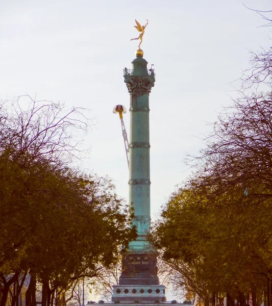 Retro vzhled place de la bastille Paříž — Stock fotografie