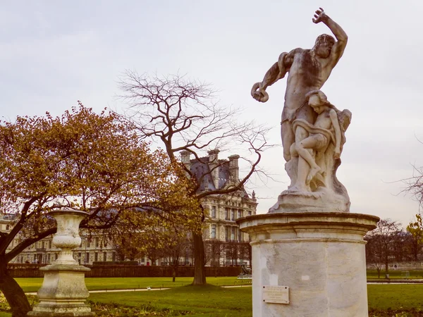 Retro look Louvre Paris — Stock Photo, Image