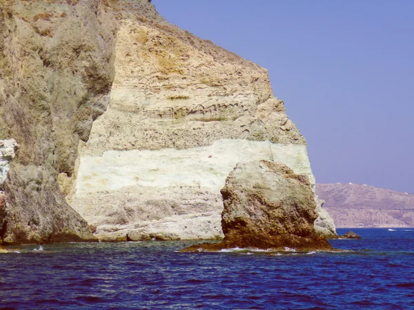 在希腊复古外观 aspri 海滩 — 图库照片