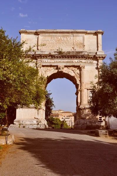 Retro look Arch of Titus in Rome — Stock Photo, Image