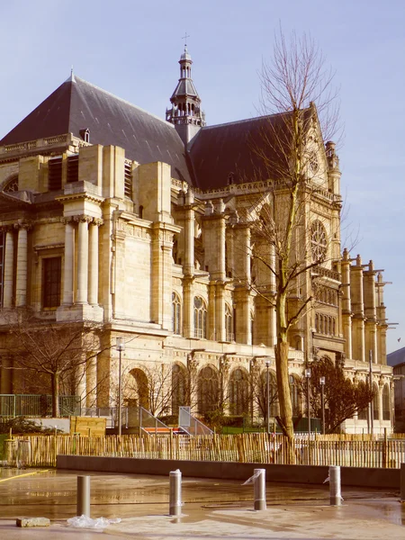 Regard rétro St Eustache Paris — Photo